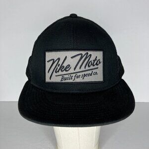 Y2K Nike 6.0 Nike Moto Skater Mesh Trucker Snapback Hat Black